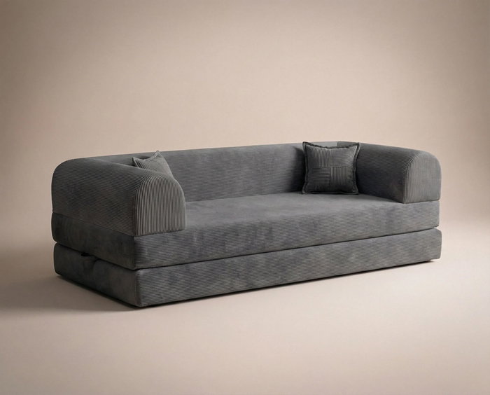 Atelier Del Sofa Legom Eco - Sofá-Cama de 3 Plazas Antracita